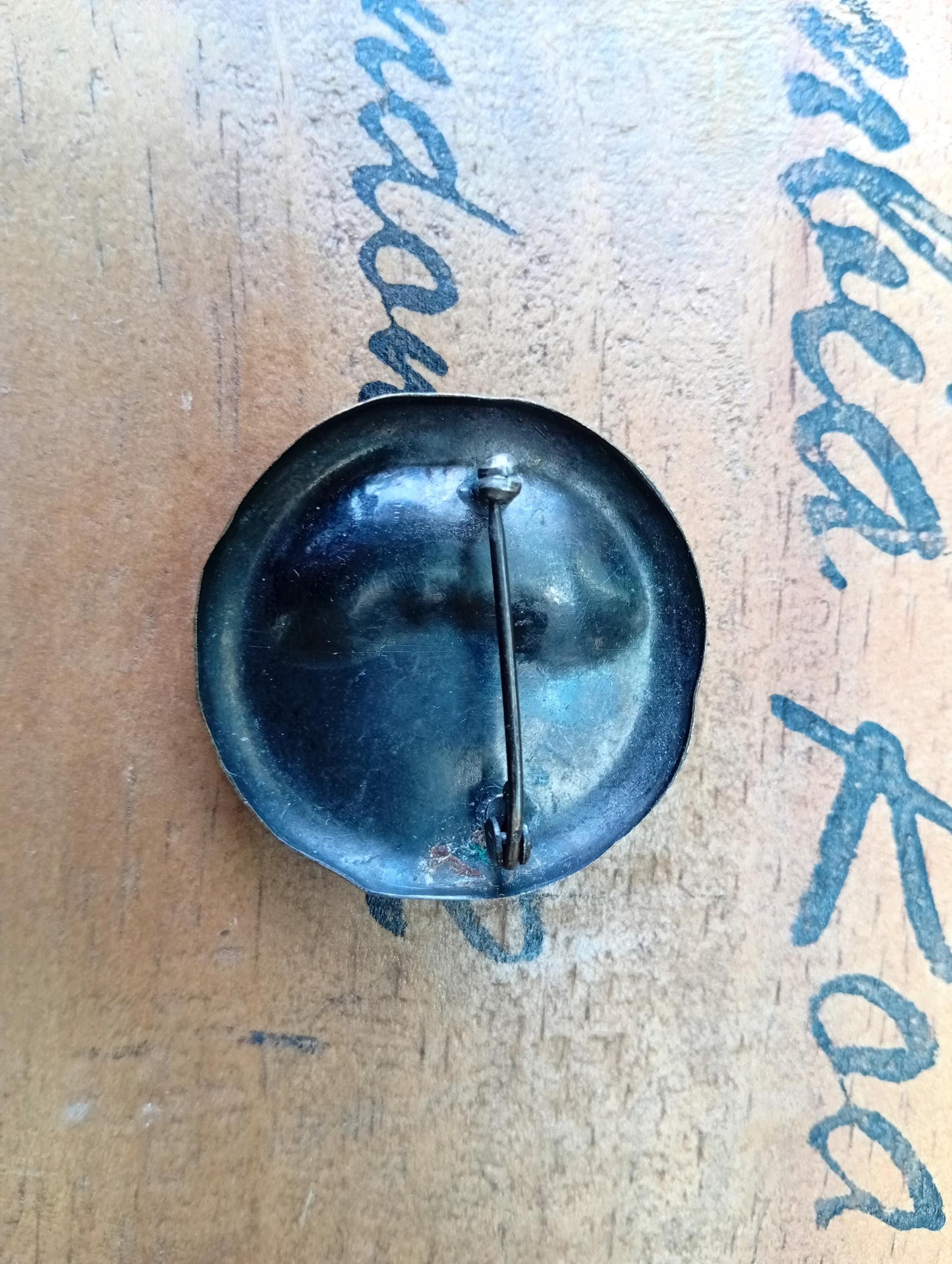 Antique Early Twentieth Century Abstract Pressed Metal Brooch