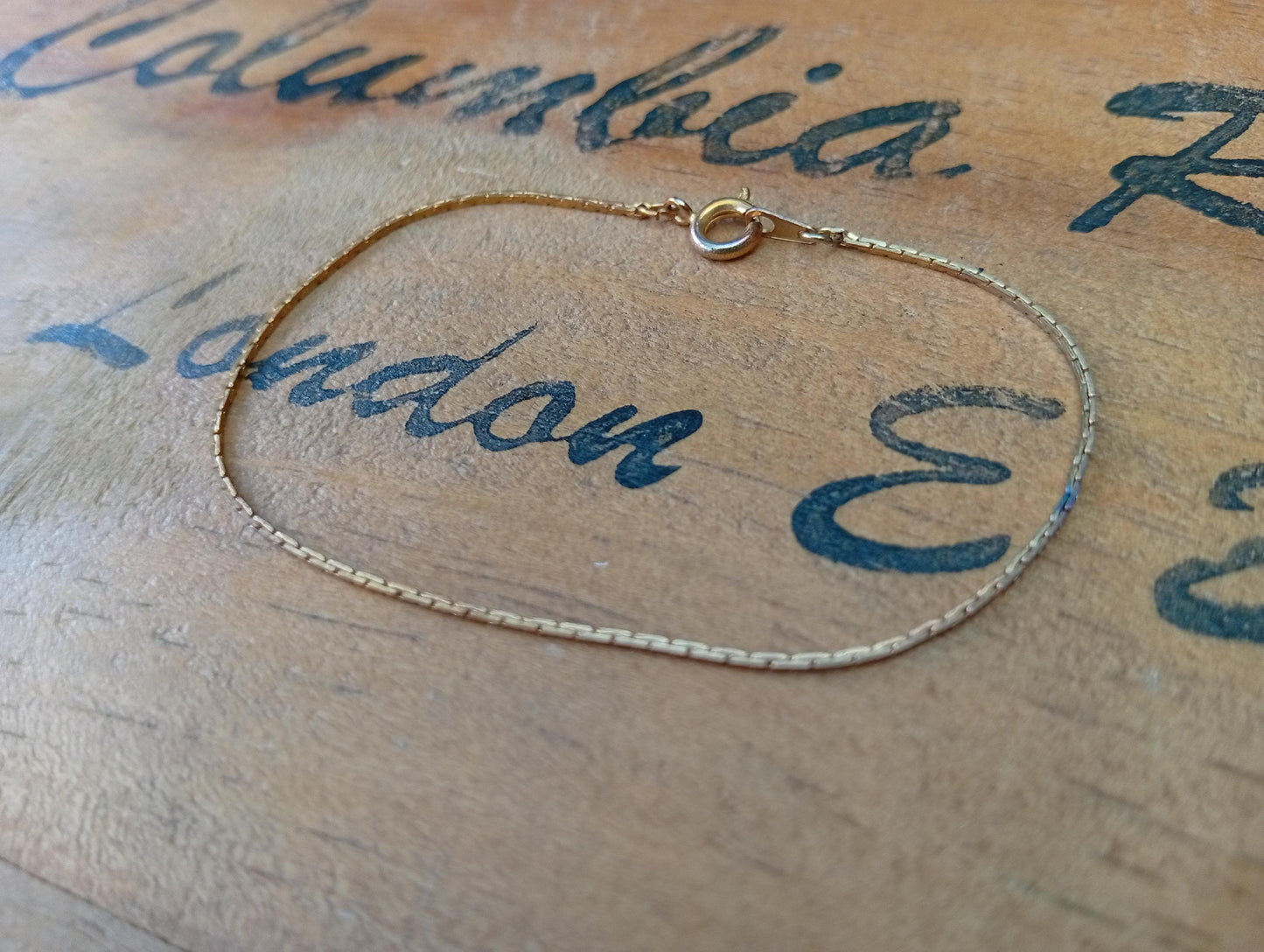 Vintage Women's Gold Plated Square Snake Chain Bracelet