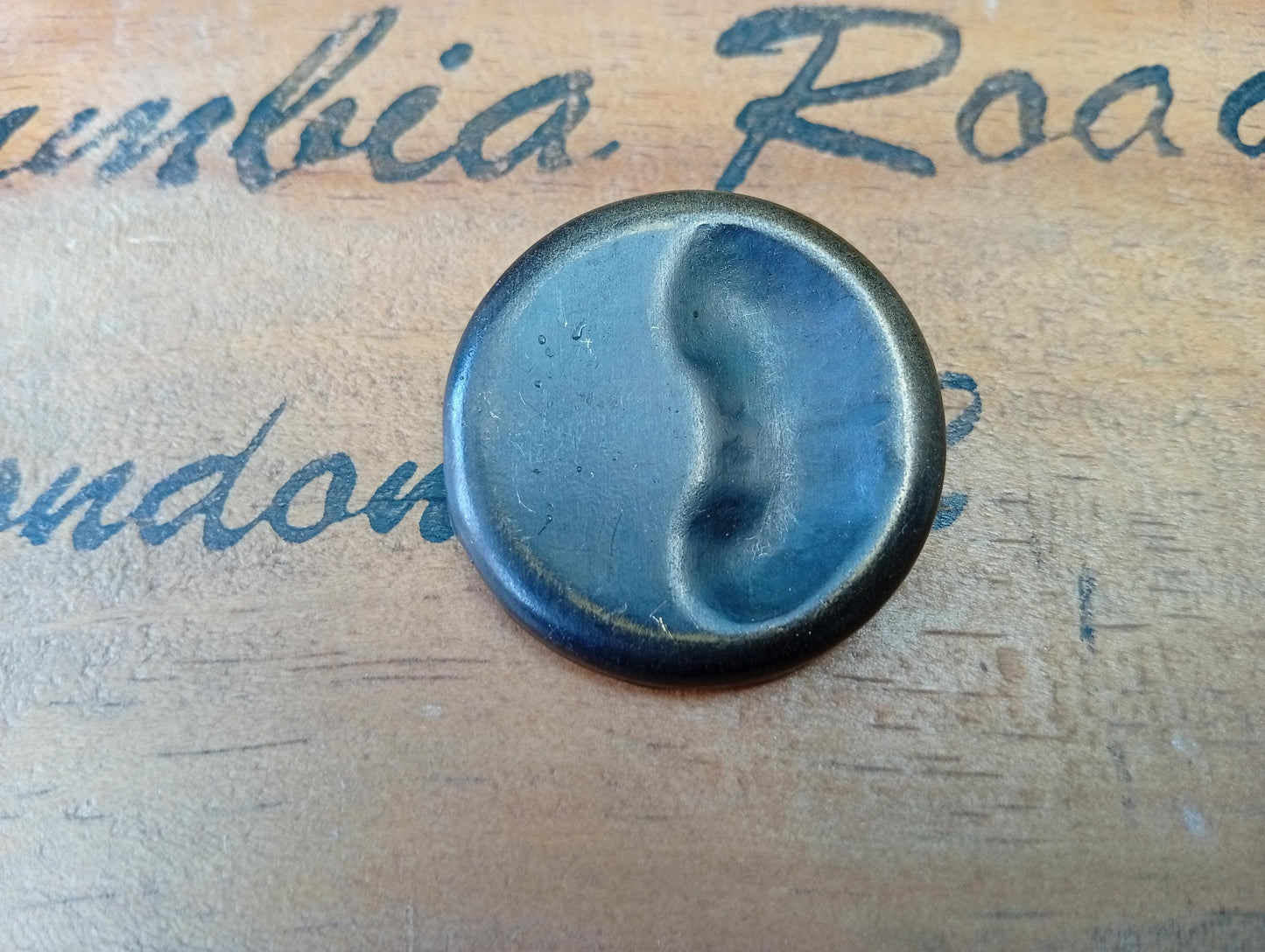 Antique Early Twentieth Century Abstract Pressed Metal Brooch