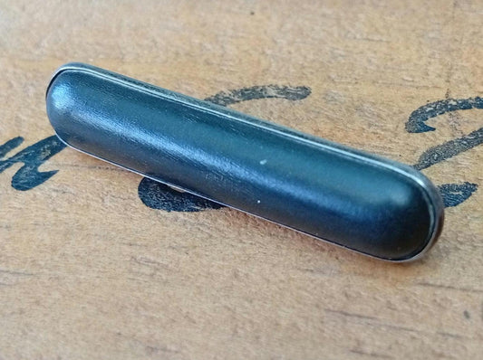 Art Deco Sterling Silver & Bog Oak Bar Brooch